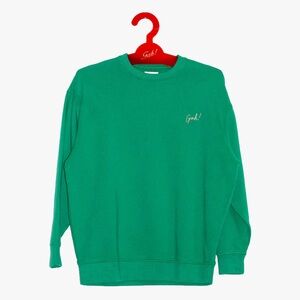 MATE the Label x Lisa Says Gah Green Oversized Crewneck Sweatshirt